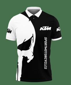 Get ready for race day with this Black 3D Printed Ktm Racing Nct-Va Polo Shirt Ver 2 with an All Over Print design