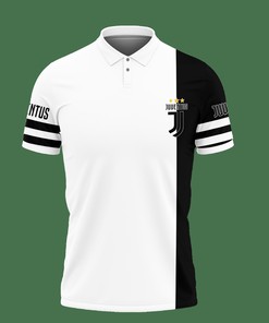 Get ready for your next match with this 3D Printed Black Juventus Tnt-Lt Polo Shirt