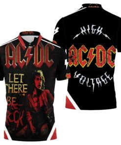 Get ready to rock with Let There Be Rock AC/DC polo shirt featuring Angus Young!