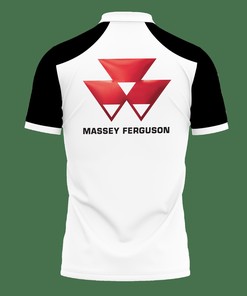 Get ready to work in style and comfort with this 3D Printed Black Massey Ferguson Nct-Hl Polo Shirt Ver 3