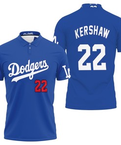 Get the Navy Blue Clayton Kershaw-Inspired 3D All Over Print Polo Shirt and Show Your Love for the LA Dodgers