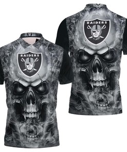 Get the Perfect Fit for You with Oakland Raiders Skull 3D Polo Shirt Jersey All Over Print with Breathable Fabric