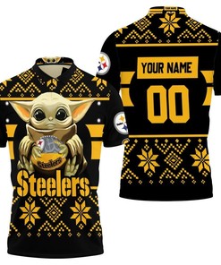 Get your little ones ready for the game with a personalized Team Pittsburgh Steelers Baby Yoda Hugs 2020 Polo Shirt
