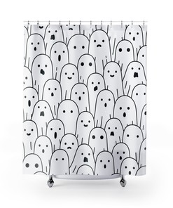 Ghost Design & Print Shower Curtain | Halloween Decor, Design | Best Gift Idea | Disney Blanket