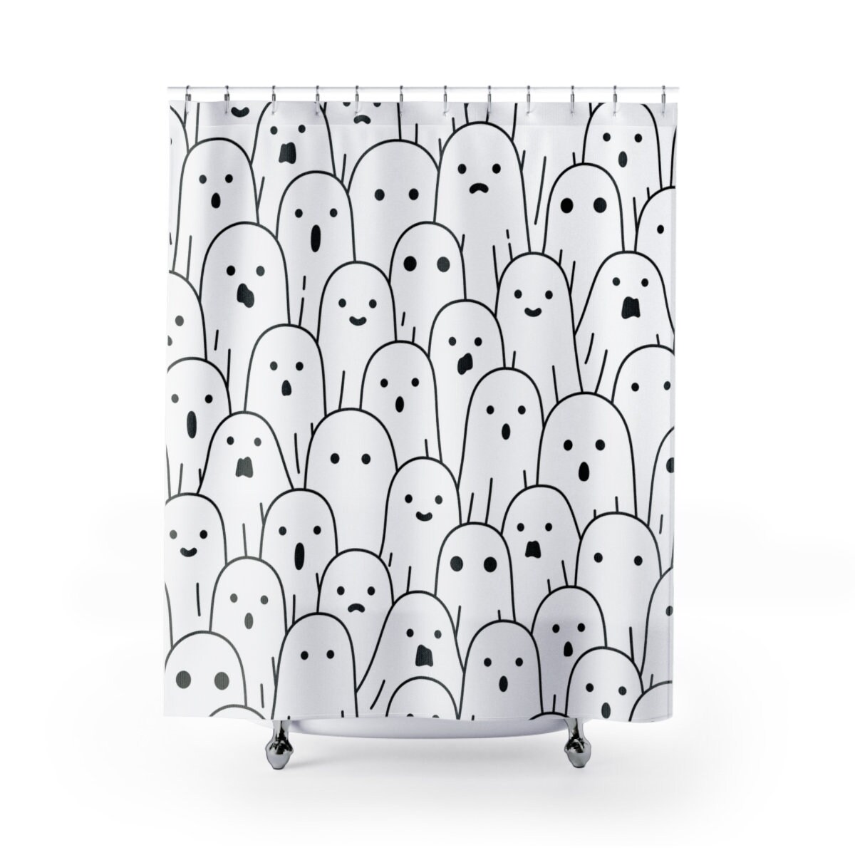 Ghost Design & Print Shower Curtain | Halloween Decor, Design | Best Gift Idea | Disney Blanket