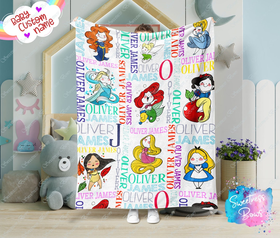 Gift Your Little Princess a Personalized Movie Character Blanket with Their Name