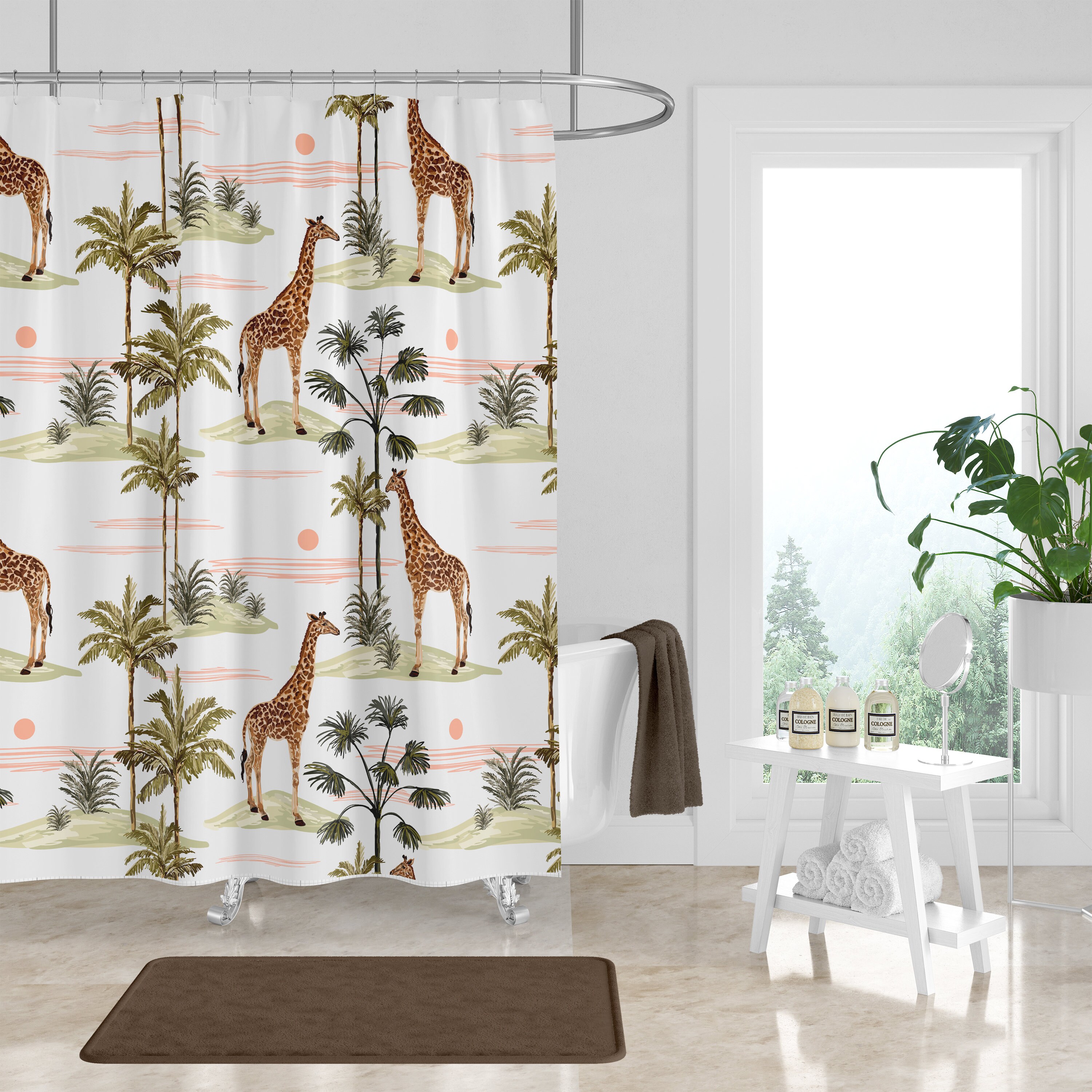 Giraffe Safari Shower Curtain Set for Kids - Image 3