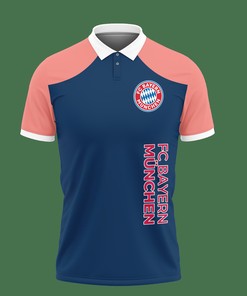 Go Blue in Style: 3D Printed Bayern Muchen Nct-Lt Polo Shirt Ver 2 with Personalized 3D Design