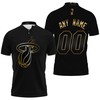 Go Bold with Miami Heat 00 Any Name Nba Golden Edition Black Jersey Polo Shirt