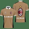 Go Classic in Brown: 3D Printed Ac Milan Nqp-Ht Polo Shirt Ver 2 with Athleisure Design