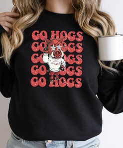 Go Hogs Sweatshirt Arkansas Razorbacks Crewneck For Football Fans