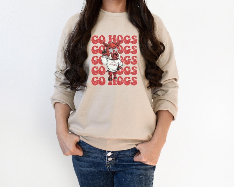 Go Hogs Sweatshirt, Razorbacks Sweater, Woo Pig Sooie Crewneck, University Of Arkansas Sweatshirt, Football Tee, Hoodie