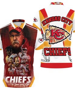 Go for All Over Print Design with Kansas City Chefs Logo Afc West Division Champions Super Bowl 2021 Polo Shirt in 3D