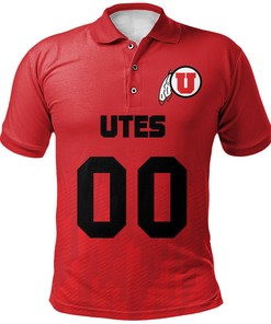Go for an Ombre Look with the NCAA Utah Utes Red Ombre Polo Shirt with Custom Text