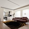 Gold Swirl Striped Area Rug - A 3D Vortex Illusion Soft Washable Carpet for Kids' Rooms, Dining Rooms, and Living Areas
