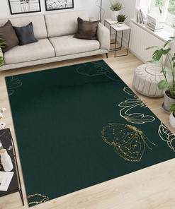 Golden Butterfly Plant Area Rugs for Porch, Living Room, and Bedroom - Mimicking the Grace and Freedom of Butterflies