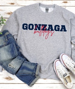 Gonzaga Bulldogs Crewneck Sweatshirt, College Style Sweatshirt