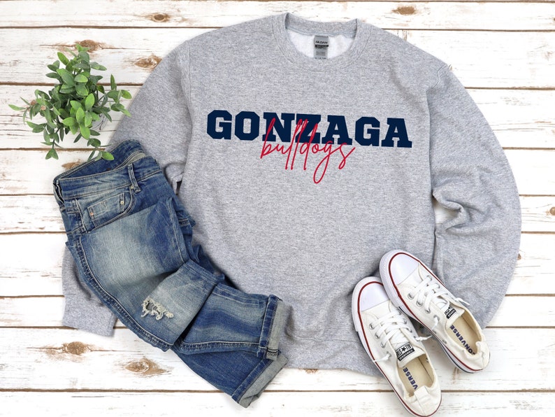 Gonzaga Bulldogs Crewneck Sweatshirt, College Style Sweatshirt