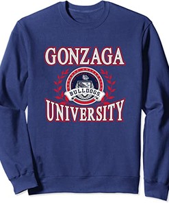 Gonzaga University Classic Women'S Long Sleeve Fleece Sweatshirt Team Bulldogs