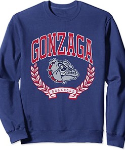 Gonzaga University Of Bulldogs Unisex Adult Crewneck Sweatshirt Team Bulldogs