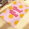 Good Vibes Retro Trippy Sun Rug - 70s Groovy Preppy Room Decor, Abstract Funky Rug with Large 70s Rug