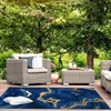 Gorgeous Sapphire Navy Blue Black Gold Marble Decor Art Rugs for Modern Indoor and Outdoor Style