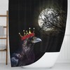 Gothic Crow and Moon Shower Curtain Set with Mysterious Theme