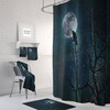 Gothic Raven Crow Shower Curtain Set with Night Sky Theme
