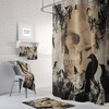 Gothic Skull and Crows Shower Curtain with Dark Bath Accessories