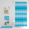 Gradient Blue Boho Shower Curtain Optional Bath Mat and Towels with At Home Shower Curtains Print