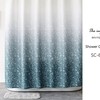 Gradient Blue Waterproof Polyester Shower Curtain for Modern Bathroom Decoration