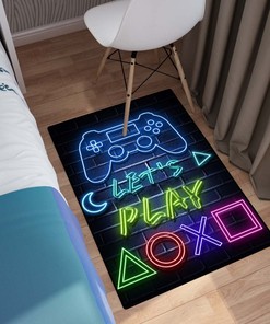 Graffiti Art Design Cool Gaming Rugs for Boys Room with Area Rug
