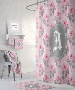 Granny Chic Personalized Shower Curtain with Vintage-Style Bath Items