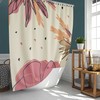 Graphic Pink Floral Shower Curtain | Botanical Theme | Simple Fabric Bathroom Curtain Set