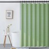 Grass Green Linen-textured Shower Curtain, Extra Heavy Curtain Waterproof, Small Grommets Curtain