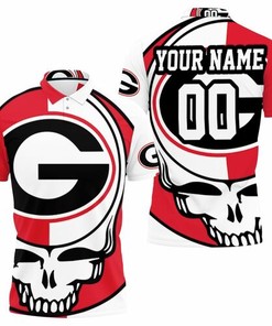 Grateful Dead Georgia Bulldogs Bolt Skull Personalized All Over Print Polo Shirt with 3D effect