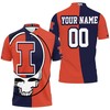 Grateful Dead Skull Illinois Fighting Illini Personalized Polo Shirt with 3D Print design
