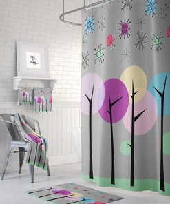 Gray Mid Century Modern Shower Curtain - For a Sleek and Modern Bathroom