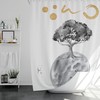 Gray Moon Bath Curtain | Planet Trees Minimalist Style | Science Lover Gift | Kids Bathroom Shower Curtain