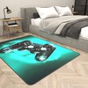 Gray Patterned Gamer Gamepad Controller Area Rug for Room Decor