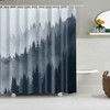 Gray Pine Trees Forest Shower Curtain - Minimalist Simple Modern Fabric Bathroom Curtain
