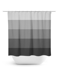 Gray Stripe Bathroom Decor, Gray Geometric Shower Curtain, Gray Bathroom Curtain, Gray Shower Curtain