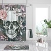 Gray Sugar Skull Shower Curtain with Antique Style