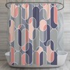 Gray and Pink Eclectic French Bath Decor Shower Curtain - Retro Oval Shapes