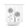Gray and White Dandelion Shower Curtain for Rustic Farmhouse Bathroom Decor