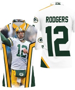 Green Bay Packer Aaron Rodgers Legendary Polo Shirt with Breathable Fabric