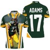 Green Bay Packer Davante Adams Legend 17 Yellow Green Polo Shirt with Breathable Fabric