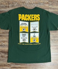 Green Bay Packers 4X Time Super Bowl Champions NFL Sweatshirt T-shirt Ideal Gift for NFL Fans
