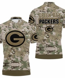 Green Bay Packers Camouflage Veteran 3D All Over Print Polo Shirt with Breathable Fabric for fans.