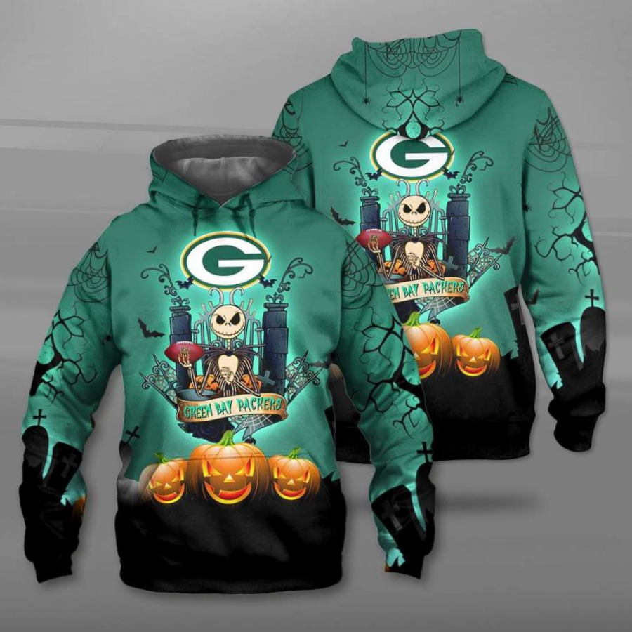 Green Bay Packers Halloween All Over Print 3D Hoodie